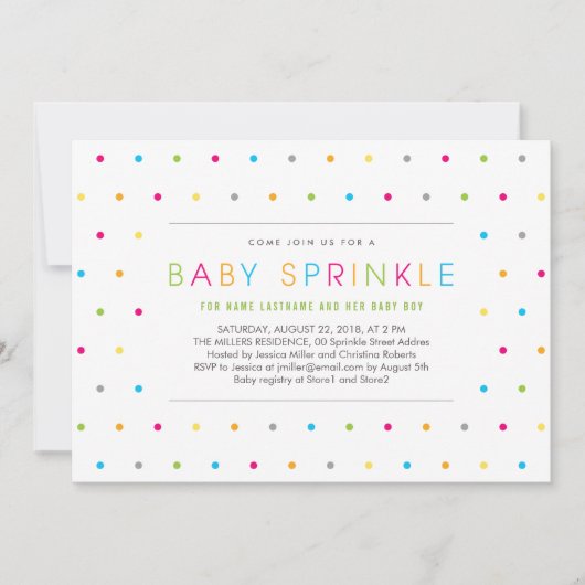 クリーンカラフルモダンニュートラルベビー散布招待状 招待状 (正面)