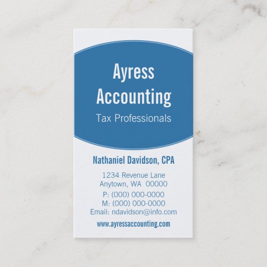 クリーンカーブビジネスカードはっきりした（青） 名刺 (正面)