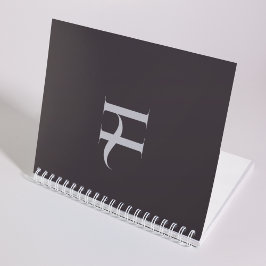 クリーンクラシックオリーブグリーンモノグラムタイポグラフィ ノートブック