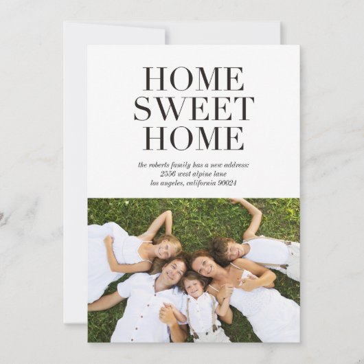 クリーンクラシック | 写真モダンの移動の告知 案内状 (正面)