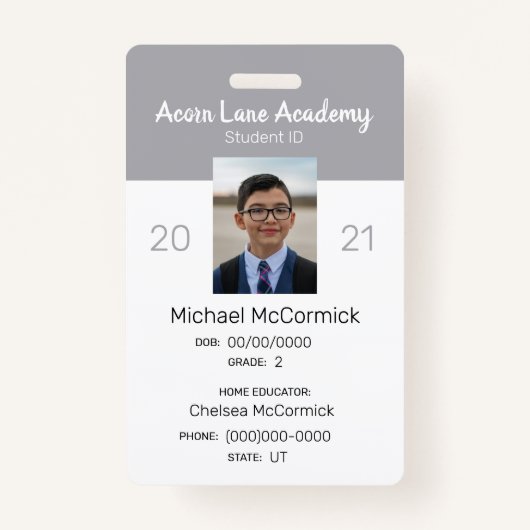 クリーングレーホームスクール学生IDバッジ バッジ (正面)