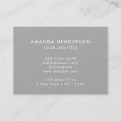 クリーングレーQRコードlソーシャルメディアのミニマリスト 名刺 (裏面)