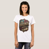 クリーンゴールドBRONX+NYCスローガンTシャツ Tシャツ (正面フル)