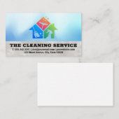クリーンサービス | クリーニングサプライのホームロゴ 名刺 (正面/裏面)