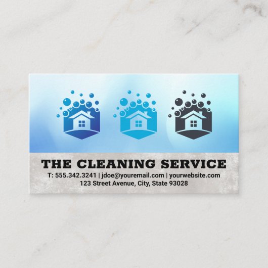 クリーンサービス |家とシャボン玉 名刺 (正面)