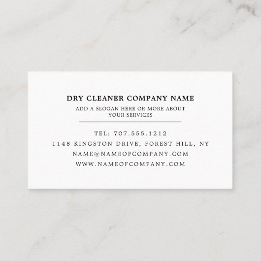 クリーンシャツ、ドライクリーナー、クリーニングサービス 名刺 (裏面)