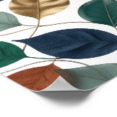 クリーンシルバーAUTUMN LEAVES 引用デザイン ポスター (角)
