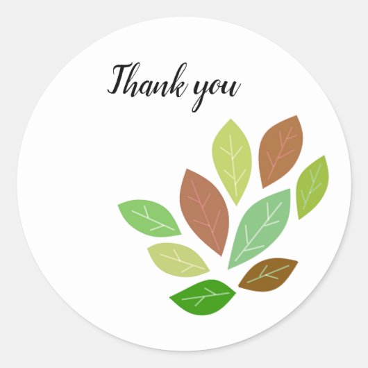 クリーンシンプルと葉の ラウンドシール (正面)