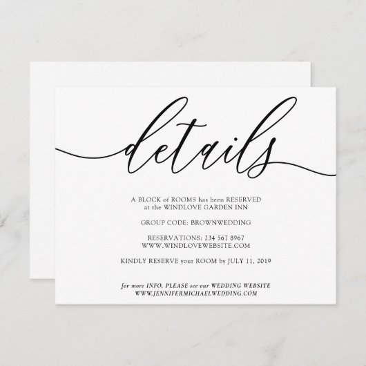 クリーンシンプルなモダン詳細で自分の写真を追加できる 出欠カード (正面/裏面)