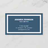 クリーンシンプルエレガントプロフェッショナルブルー&ホワイト 名刺 (裏面)
