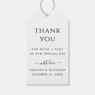 クリーンシンプルクラシックミニマ結婚リストの感謝していユーザ ギフトタグ