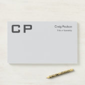 クリーンシンプルグレーモノグラムモダン事業 ポストイット (デスク)