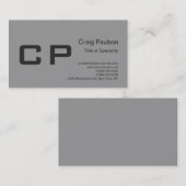 クリーンシンプルグレーモノグラムモダン名刺 名刺 (正面/裏面)