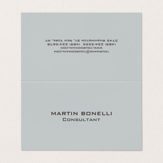 クリーンシンプルグレー標準名刺 名刺 (外部フラット)