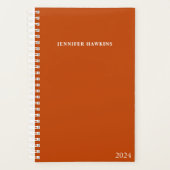 クリーンシンプルテラコッタパーソナルウィークリーカレンダー プランナー手帳 (正面)