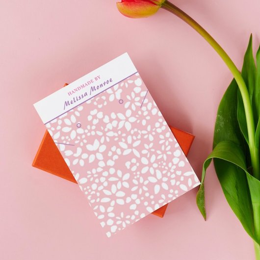 クリーンシンプルピンクネックレスイヤリングディスプレイカード