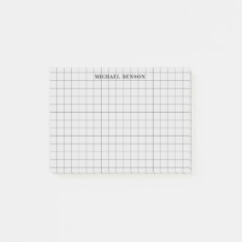 クリーンシンプルブラックグレーモダングリッド線モノグラム ポストイット