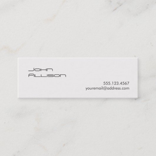 クリーンシンプルプロフェッショナルホワイトビジネスカード スキニー名刺 (正面)