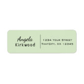 クリーンシンプルミニマルインフォーマルカジュアルセージ緑 ラベル (正面)