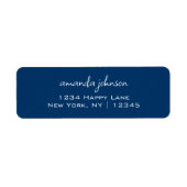 クリーンシンプルミニマルインフォーマルカジュアルネイビーブルー ラベル (正面)