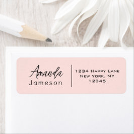 クリーンシンプルミニマル赤面カジュアルピンク ラベル