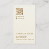 クリーンシンプルミニマル金ゴールドアイボリー白 名刺 (裏面)