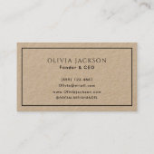 クリーンシンプル自然ブラックスクリプト素朴クラフト 名刺 (裏面)