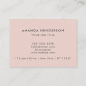 クリーンシンプルQRコード促進赤面ピンク 名刺 (裏面)