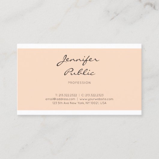 クリーンスタイリッシュグラフィックデザイントレンディープレインラグジュアリー 名刺 (正面)