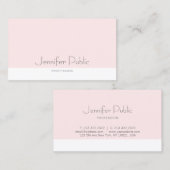 クリーンスタイリッシュデザイン赤面ピンクプレーントレンディーシック 名刺 (正面/裏面)