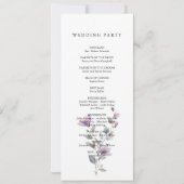 クリーンスタイリッシュフローラウェディングプログラムカード (裏面)