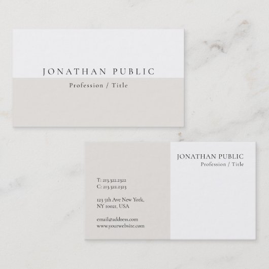 クリーンスタイリッシュモダンデザインテンプレートプロフェッショナル 名刺 (正面/裏面)