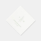 クリーンセージグリーンボタニカルエレガントな結婚式 スタンダードカクテルナプキン (角)