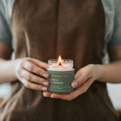 クリーンセージグリーン小ビジネスキャンドルラベル フードラベル