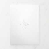 クリーンセージ緑の植物写真エレガントな結婚式 三つ折り招待状 (カバー)