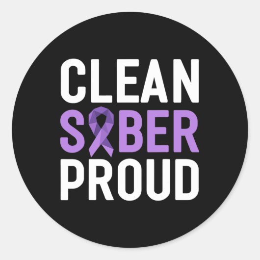 クリーンソバー誇りを持ったエンド中毒の過剰摂取認識度 ラウンドシール (正面)