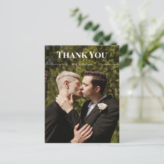 クリーンタイポグラフィありがとうございました。写真の名前 ポストカード (スタンド正面)