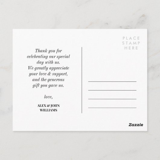 クリーンタイポグラフィありがとうございました。写真の名前 ポストカード (裏面)