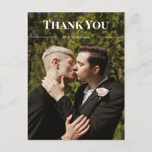 クリーンタイポグラフィありがとうございました。写真の名前 ポストカード (正面)