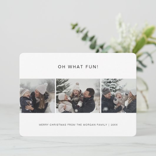 クリーンタイポグラフィオ何おもしろいファミリークリスマスベビー シーズンカード (スタンド正面)