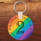 クリーンタイムソブラティ誕生日レインボーリカバリギフト キーホルダー (正面)