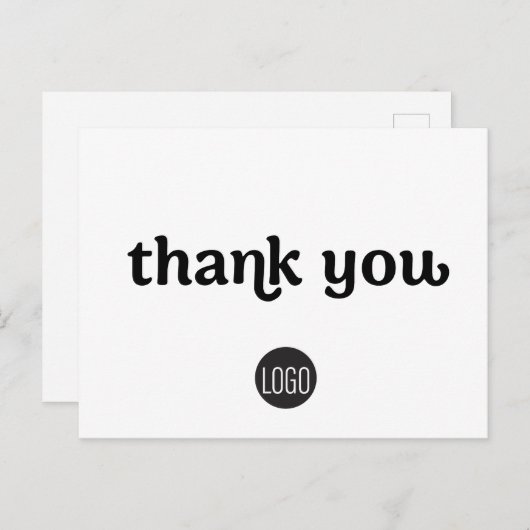 クリーンタイムレスシンプルのカスタムビジネスロゴ ポストカード (正面/裏面)