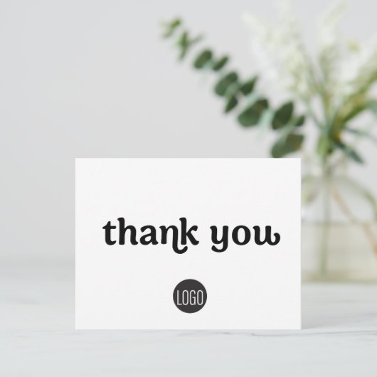 クリーンタイムレスシンプルのカスタムビジネスロゴ ポストカード (スタンド正面)