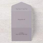 クリーンダスティクラシック薄紫結婚ズ オールインワン招待状 (外側)