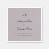 クリーンダスティクラシック薄紫結婚ズ スタンダードカクテルナプキン (正面)