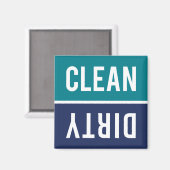 クリーンダーティティール（緑がかった色）とネイビーブルー食洗機 マグネット (正面/裏面)