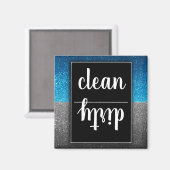 クリーンダーティディッシュキッチンシンボルや象徴モダングリッター マグネット (正面/裏面)