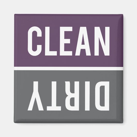 クリーンダーティパープルアンドチャコールグレー食洗機 マグネット (正面)