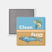クリーンダーティ魚釣り食洗機 マグネット (正面/裏面)
