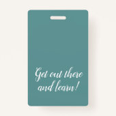 クリーンティール(緑がかった色)ホームスクール教育者IDバッジ バッジ (裏面)